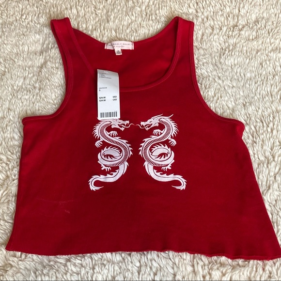 Truly Madly Deeply Tops - Truly Madly Deeply  By Urban outfittersCropped Top Red Dragon Size 5